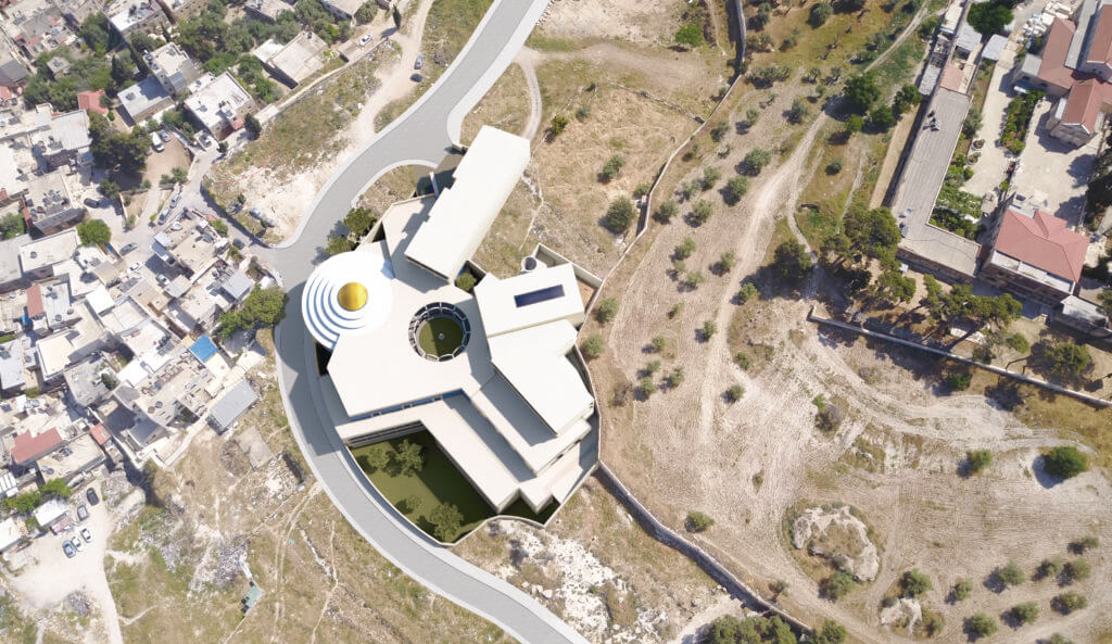 Overhead rendering of Domus Jerusalem 